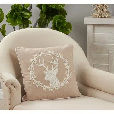 Saro Celyn Square Cotton Pillow Cover
