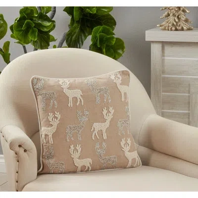 Saro Celyn Square Cotton Pillow Cover