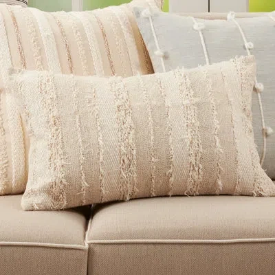 Saro Chloe Rectangular 100% Cotton Pillow Cover & Insert In Polyester,polyfill