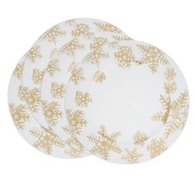 Saro Christmas Snowflake Charger Plate (set Of 4) In White