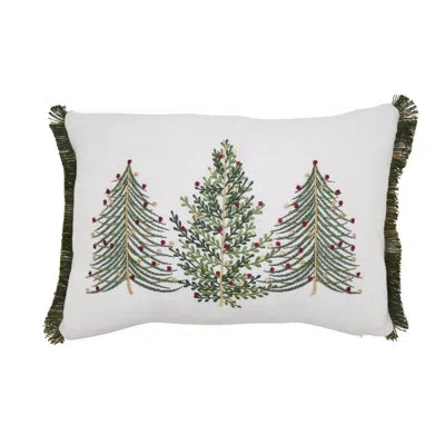 Saro Christmas Trees Filled Throw Pillow In Multi