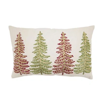 Saro Christmas Trees Throw Pillow In Pillow Cover Only - No Insert