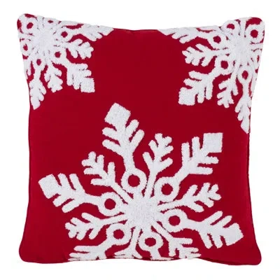 Saro Chute De Neige Collection Snowflake Throw Pillow