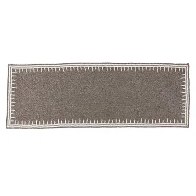Saro Classic Beauty Beaded Table Runner In Pewter
