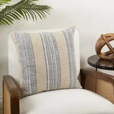 Saro Classic Charm Striped Poly Filled Throw Pillow