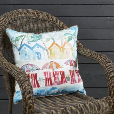 Saro Coastal Outdoor Beach Pillow In Multi