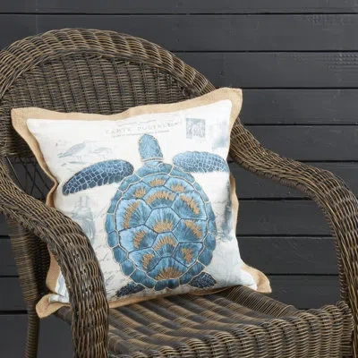 Saro Coastal Outdoor Turtle Pillow In No Insert