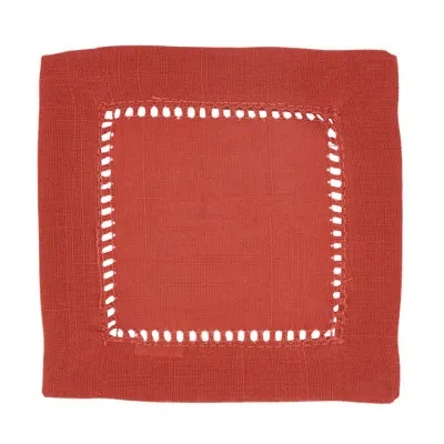 Saro Cocktail 12 Piece Napkin Set In Terracotta