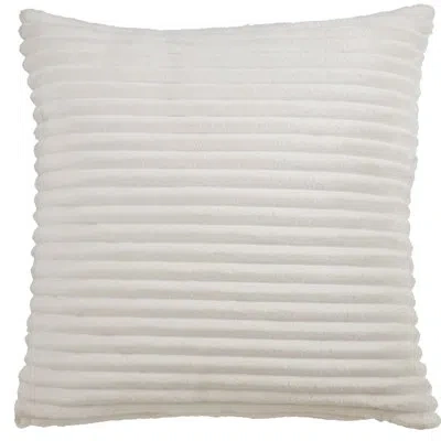 Saro Cora Cllection Faux Rabbit 18" Throw Cover Pillow In Ivory