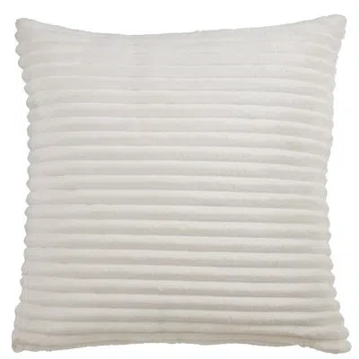 Saro Cora Cllection Lamb Throw Pillow Cover & Insert In Polyester,polyfill,ivory
