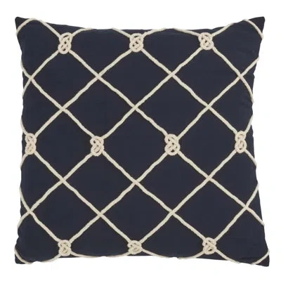 Saro Corda Di Mare Cotton Down Indoor / Outdoor Geometric Throw Pillow