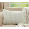 Saro Cotton Blend Lumbar Rectangular Pillow Cover In Polyester,polyfill,aqua
