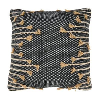 Saro Cotton Blend Throw Square Pillow Cover