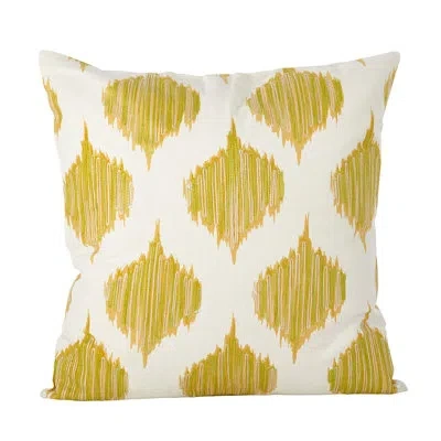 Saro Cotton Down Geometric Throw Pillow In Mustard