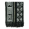 Saro Cotton Throw In Black;white