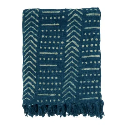 Saro Cotton Throw In Blue