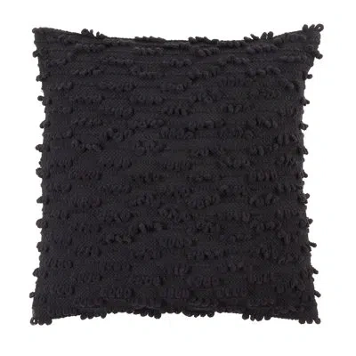 Saro Cotton Throw Pillow In Black