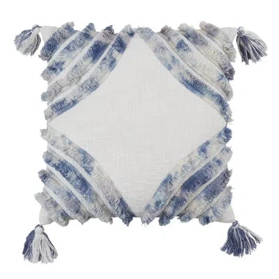Saro Cotton Throw Pillow In Ivory,no Fill