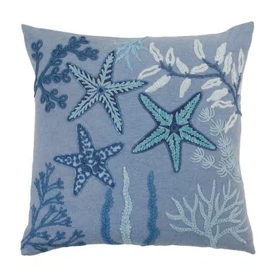 Saro Cotton Throw Pillow In Pillow Cover Only - No Insert