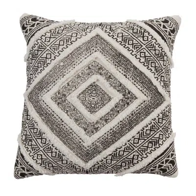 Saro Cotton Throw Pillow In Pillow Cover Only - No Insert