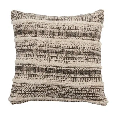 Saro Cotton Throw Pillow In Pillow Cover Only - No Insert