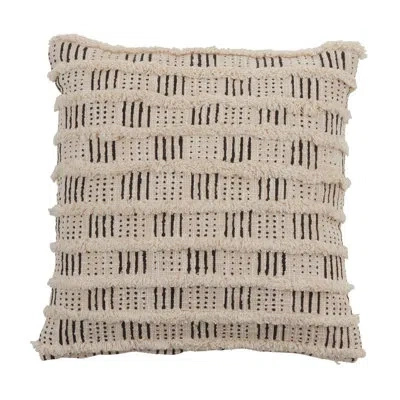Saro Cotton Throw Pillow In Polyester,polyfill