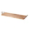 Saro Country Antler Handle Tray In Charm Wood