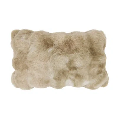 Saro Cozy Bubble Faux Fur Pillow Cover In No Insert,brown