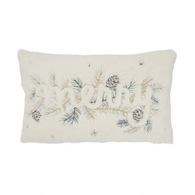 Saro Cozy Elegance Faux Fur Merry Down Filled Throw Pillow In Polyester