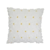 Saro Daisy Textured Polyester Filled Throw Pillow - Spring Floral Throw Pillow With Raised Daisy Pattern  In Multi