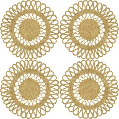 Saro Dhaka Jute Round Placemat In Natural