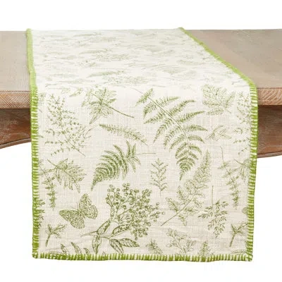 Saro Dining Linens In White;green