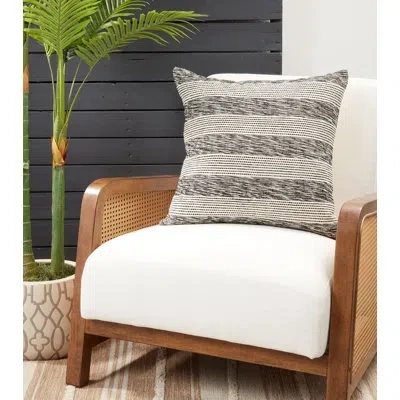 Saro Down-filled Throw Pillow With Striped Design In Pillow Cover Only - No Insert