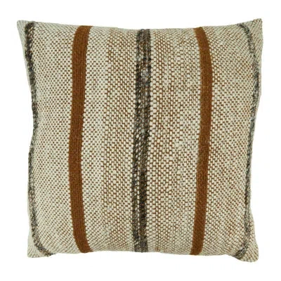 Saro Down-filled Throw Pillow With Striped Design In Pillow Cover Only - No Insert