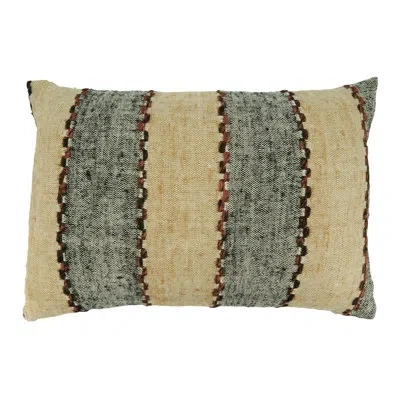 Saro Down-filled Throw Pillow With Striped Design In Pillow Cover Only - No Insert