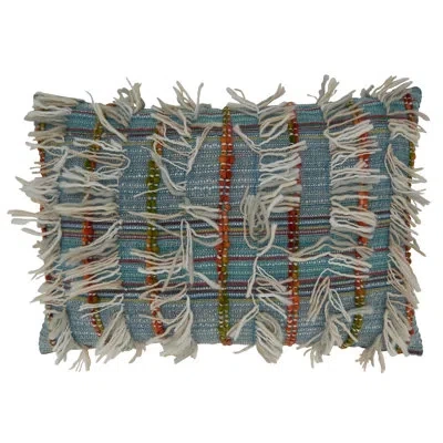 Saro Drusilla Rectangular Cotton Pillow Cover & Insert In Polyester,polyfill