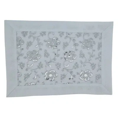 Saro Éloise Floral 14" Placemat In White