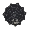 Saro Embroidered Spider Web Poly Filled Throw Pillow In Black