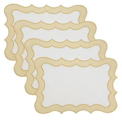 Saro Enchanting Scallop Border Placemat In Gold