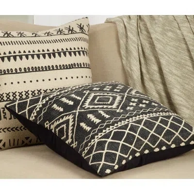 Saro Enndé Collection Throw Pillow Cover & Insert In Feathers