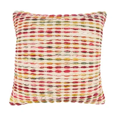 Saro Esmeray Collection Striped Pillow Cover