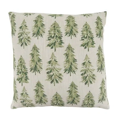 Saro Evergreen Tree Throw Pillow Cover - Woodland Holiday Accent Pillow Cover For Christmas Decor, Cozy W In Does Not Apply