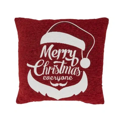 Saro Festive Elegance Chenille Jacquard Santa Down Filled Throw Pillow