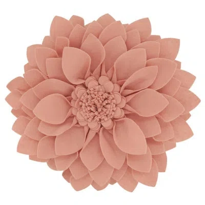 Saro Fleur De Jardin Collection Floral Round Throw Pillow In Rose