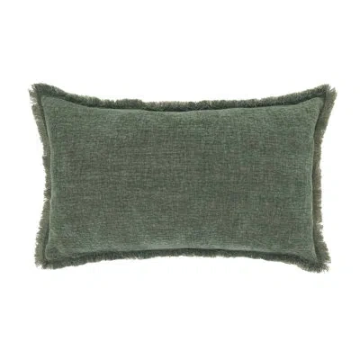 Saro Fringe Edge Throw Pillow Cover - Textured Everyday Throw Pillow Cover For Modern Farmhouse Decor, Co In Does Not Apply,green
