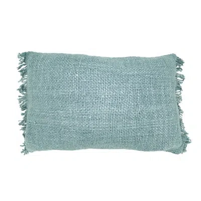 Saro Fringe Filled Throw Pillow In Blue,pillow Cover Only - No Insert