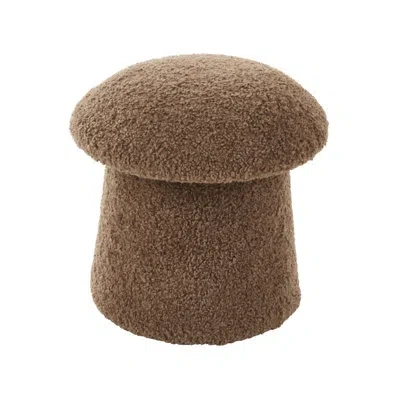 Saro Funky Mushroom-shaped Storage Ottoman In Brown