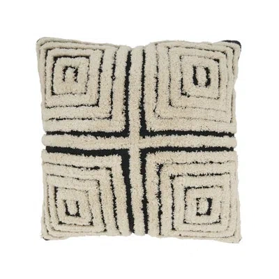 Saro Geometric Bliss Tufted Down Filled Throw Pillow