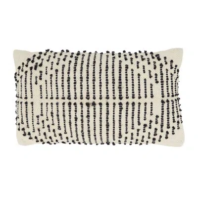 Saro Geometric Pillow Cover In Black