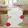 Saro Geometric Table Runner In White